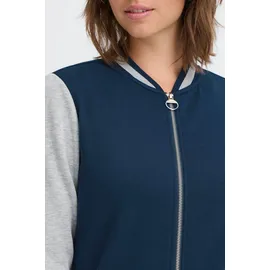 Oxmo Sweatjacke OXMO "Trainingsjacke OXOnana", Damen, Gr. XS, blau (insignia blau), Obermaterial: 80% Polyester PES. 20% Baumwolle CO., Sweatjacken Sweatjacke
