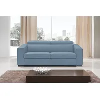 Egoitaliano Schlafsofa Cabiria, Design und super Sitz- und Liegekomfort, Sofa inkl. Schlaffunktion, Kopfteile verstellbar, mit Metallfüßen blau