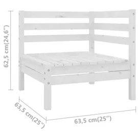 vidaXL Garten-Lounge-Set 4-tlg. Massivholz Kiefer weiß