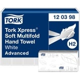 Tork Xpress weiche Multifold-Handtücher Weiß H2, Advanced-Qualität, 2-lagig, Zickzackfalz, saugfähig, 21 × 180 Tücher, 120398