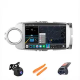 HURUMA Android 12 Autoradio Mit Navi 2 Din 9 Zoll Touchscreen Autoradio Für Toyota Yaris 2012-2017 Mit Carplay Android Auto,mit RDS Bluetooth FM AM Lenkradsteuerung Rückfahrkamera(A,M200 3+32G)