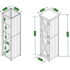 HABAU Gartenschrank Ben 45 x 160 x 45 cm Grau