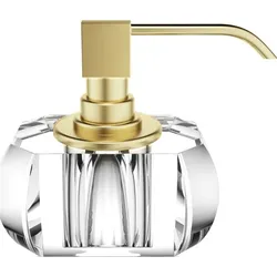 Kristall Seifenspender durchsichtig mit Gold Matt-Pumpe