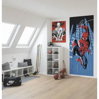 KOMAR Fototapete - Spider-Man Rooftop-Rockin‘ - Größe 100 x 250 cm