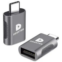 DEQSTER Adapter USB-C auf USB-A - USB Adapter | Grau - Neu