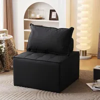 Random Modular Sectional Sofa 65*65*81cm Small Sofa Couch Sofa Sleeper Deep Seat Sofa with Adjustable Backrest,Small Couch for Small Spaces,Living Room,Bedroom,Apartment,Black Office Couch