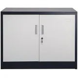 Jet-Line SARATOW Büroschrank 80 x 40 x 180 dunkelgrau weiss