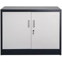 Jet-Line SARATOW Büroschrank 80 x 40 x 180 dunkelgrau weiss