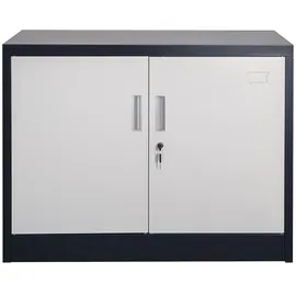 Jet-Line SARATOW Büroschrank 80 x 40 x 180 dunkelgrau weiss