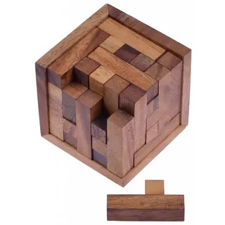 Logoplay Holzspiele Packwürfel 125 – 3D-Holzpuzzle mit 25 Bausteinen im Holzrahmen - Cube S