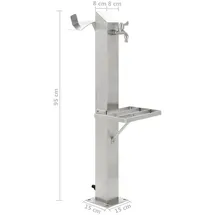 vidaXL Garten-Wassersäule Edelstahl Quadratisch 95 cm 45455