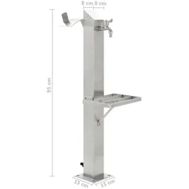 vidaXL Garten-Wassersäule Edelstahl Quadratisch 95 cm 45455