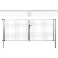 GAH Alberts Wellengitter-Doppeltor 300 x 125 cm Silber/Metall