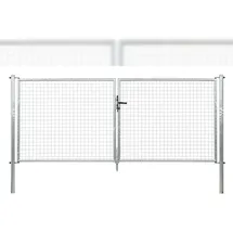 GAH Alberts Wellengitter-Doppeltor 300 x 125 cm Silber/Metall