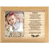 power gift LAURA - Bilderrahmen mit Namen und Namensbedeutung. Fotorahmen stehend oder hängend. Originelles Geschenk für jeden Anlass.