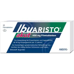 Ibuprofen Ibuaristo akut 400 mg Filmtabletten gegen Schmerzen