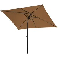 Svita Sonnenschirm 3x2m Balkonschirm rechteckig mit Sonnenschutz Matt Taupe