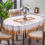 Home Spitze Tischdecken Ovale Tischdecke, Satin, bestickt, gefaltet, Teetisch, Europa, Esstischabdeckung, Tischdecke, Spitze, Kunst, Staubschutz, Stuhlabdeckung ( Color : H , Size : 140X200cm Oval )