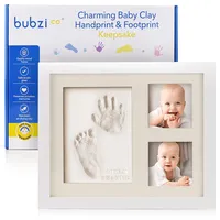 Bubzi Co Handabdruck Fußabdruck Baby Fotorahmen Set für Neugeborene