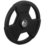GORILLA SPORTS Hantelscheibe Olympia, Gewichte, Tri-Grip, 50mm Bohrung, aus Kunststoff, Schwarz