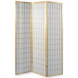 Idimex Paravent, Spanische Wand, Raumteiler Trennwand, para-1, Holzrahmen Natur, mit Reispapier