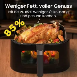 aoucheni Heißluftfritteuse XXL Air Fryer 9L schwarz