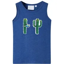 vidaXL Kinder Tank Top Unterhemd Unterwäsche Ärmellos Jungen Dunkelblau Melange 128 - 128 (geeignet für 7-8 Jahre)