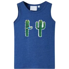 vidaXL Kinder Tank Top Unterhemd Unterwäsche Ärmellos Jungen Dunkelblau Melange 128 - 128 (geeignet für 7-8 Jahre)