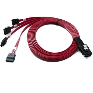 system-s SFF-8087 Kabel 100 cm Mini SAS 36 Pin zu 4X SATA 7 Pin Adapter für RAID Festplatte Motherboard