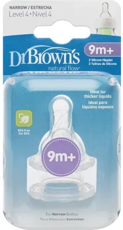 Dr. Brown's Sauger Stufe 4 Für Enghals-Babyfläschchen 9m+ 2 Stück