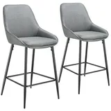 Tectake tectake® Thekenstuhl, gepolstert, weicher Bezug, pulverbeschichtete Stahlbeine, 49 x 54 x 100 cm, Belastbarkeit 120 kg
