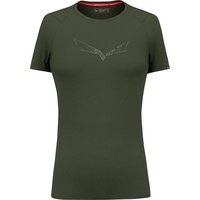 Salewa Pure Eagle Sketch AM W - T-Shirt - Damen - Dark Green/White - I46 D40