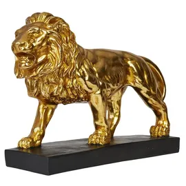 Hansmeier Hansmeier® Deko Skulptur Löwe - Gold - Moderne Wohnungs-Deko - 47 x 35 x 13 cm - Dekofigur zum Hinstellen - Design-Dekoration für Flur, Wohnzimmer