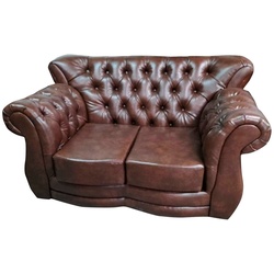 JVmoebel Chesterfield-Sofa Modernes 2-Sitzer-Sofa in braunem Chesterfield braun