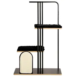 PawHut Kratzbaum, mehrere Ebenen, LxBxH: 85 x 48 x 128 cm - schwarz