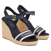 Tommy Hilfiger MONO WEBBING HIGH WEDGE SANDAL blau (dunkelblau)