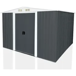 Geräteschuppen mit Doppelschiebetür und Belüftung aus Metall Gerätehaus SAFE XL