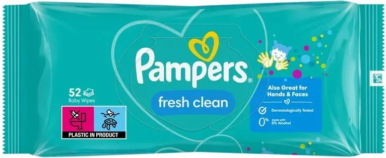 Pampers Fresh Clean Feuchttücher 1 Packung mit 52 Tüchern = 52 Feuchttücher
