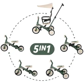 Petite&Mars - Kinder-Dreirad 5in1 Turbo PLUS (Misty Green) | Grün