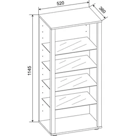 VCM Standvitrine Glasol 52 x 35 x 115 cm Weiß