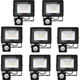 8*led strahler mit bewegungsmelder außen 20W,2000LM LED Strahler Außen mit Bewegungsmelder IP66 Scheinwerferled aussenstrahler bewegungsmelder Kaltes Weiß 6000K Außenstrahler LED Fluter Flutlicht