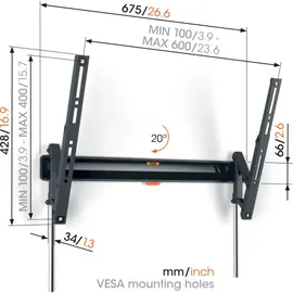 Vogel's Vogel`s COMFORT Wandhalterung neigbar bis 77Zoll (TVM3615)