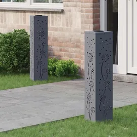 vidaXL Solarleuchte Stahl 1100,0 cm 2er Set grau