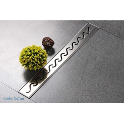 MASILY Duschrinne Edelstahl Duschrinne Kalmar 70x7cm Siphon Bodenabl,Duschrinne für bodengleiche Dusche, Set
