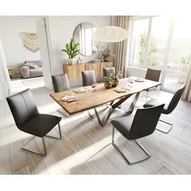 DeLife Freischwinger flach Edelstahl Taschenfederkern