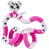 Tangle 8504 Fidget Toy Junior Pets Serie mit Tierfigur Hund, Antistress Finger Spielzeug, fördert Feinmotorik, beliebig dreh- und kombinierbar, Motorikspielzeug für Kinder ab 3 Jahre, Weiß / Rosa
