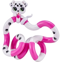 Tangle 8504 Fidget Toy Junior Pets Serie mit Tierfigur Hund, Antistress Finger Spielzeug, fördert Feinmotorik, beliebig dreh- und kombinierbar, Motorikspielzeug für Kinder ab 3 Jahre, Weiß / Rosa