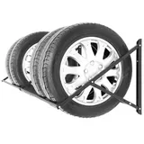 Stillerbursch Felgenbaum Reifenregal, Wandhalterung für Auto Reifen, für 8 Reifen, bis 225 mm Reifenbreite, gratis Versand, 1-tlg., massiv Stahl-Profil, Reifenhalter für 8 Räder zur Wandmontage schwarz