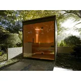 Swedheat Gartensauna Schwarz 28 mm Saunahaus, Fichte Massivholz, Infrarotkabine, Garten Sauna, Freistehend, Outdoor Sauna, Heimsauna, Wellness - Schwarz