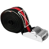LAS Spanngurt mit Klemmverschluss Ca. 1,5 m x 2,5 cm, schwarz/rot